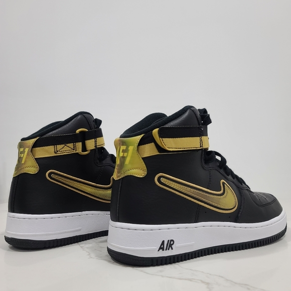 Nike Air Force 1 High NBA Black Metallic Gold - Picture 4 of 6